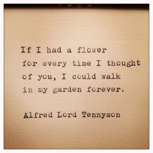 Alfred Lord Tennyson Love Quote Made on Typewriter and Framed