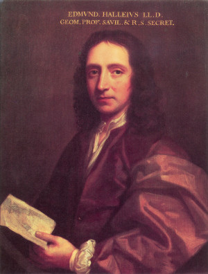 Portrait of Edmond Halley painted around 1687 by Thomas Murray (Royal ...