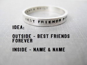 Quote Idea - Personalized Ring, Best Friends Ring, BFF, Ring Idea ...
