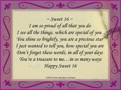 sweet sixteen birthday quotes google search more 16 birthday birthday ...