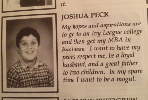 Josh Peck’s Life Aspirations (As Described In A Yearbook)