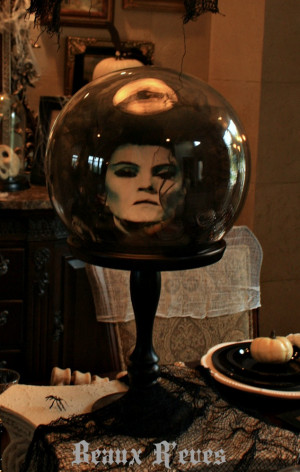 Madame Leota (fishbowl, black tulle and a print out of her face) Beaux ...