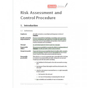 Risk Assessment Policy and Procedure
