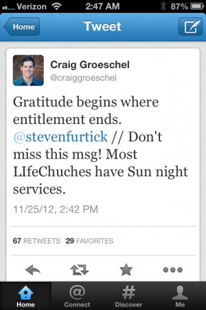 Gratitude vs entitlement.