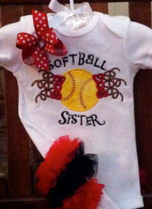 Softball Sayings For Shirts Softball sister - applique