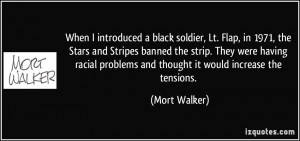 introduced a black soldier, Lt. Flap, in 1971, the Stars and Stripes ...