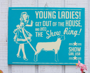 Show Lamb Retro Hand Screened Wood Sign