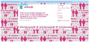 Love Quotes in Pink Twitter Background
