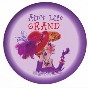 Red Hat Society Logo | Red Hat Button 466 Ain't Life Grand
