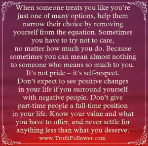when someone treats you like you re just one of many options help them ...