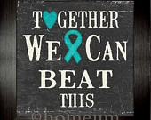 Framed Ovarian, Cervical cancer Inspirational print:Together we can ...