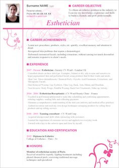 Download this Microsoft Word resume Esthetician More