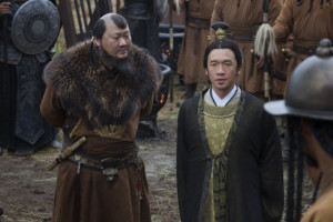 Still of Benedict Wong and Chin Han in Marco Polo (2014)