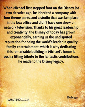 When Michael first stepped foot on the Disney lot two decades ago, he ...