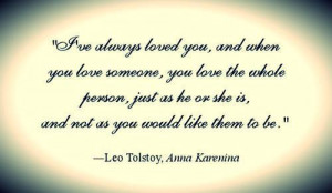 Love quote from Anna Karenina | via Facebook