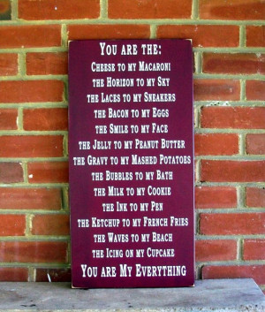 You Are Words of Love My Everything Wood Sign Wall Decor Wedding