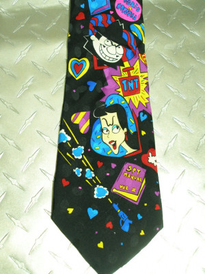 BKool Vintage Necktie, Boris & Natasha of Rocky n Bullwinkle, Silk ...