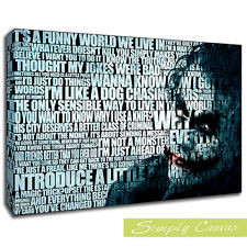 10032-THE JOKER FUNNY WORLD-Quotes Canvas Art Wall Print (A2 Size)