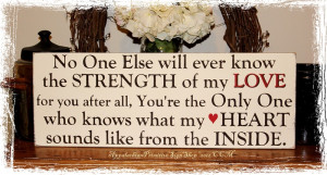 Strength of My Love -Wood Sign- Mother to Child (Daughter or Son) Gift