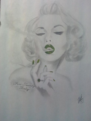 Marilyn Monroe Smoking Weed | … nall – Drawing, artwork_cat.Colors ...
