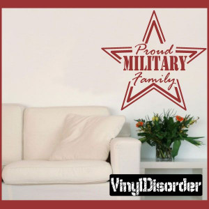 Military Family Star Patriotic Vinyl Wall Decal Sticker Mural Quotes ...