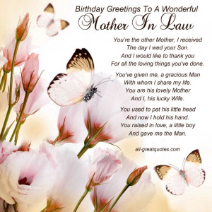 Birthday Greetings To A Wonderful Mother In Law: Mother In Law Happy ...
