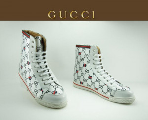 Gucci Womens GG Monogram High Top Sneakers White HD Wallpaper
