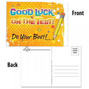 Good Luck On The Test! Do Your Best! Test-Taking Postcard For Parents ...