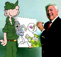 Beetle Bailey and his creator, Mort Walker