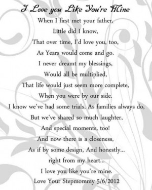 to put this in the memory books for my step daughters that my husband ...