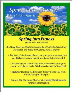 Spelman Wellness Spring Into Fitness Flyer IncentiveWell Group, Group ...