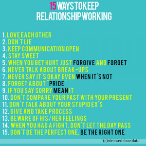 15 Ways to keep Relationship working.