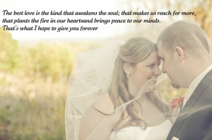 Nicholas Sparks' quote as part of wedding vows? Probably will happen ...