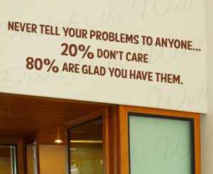 Never Tell Your Problems Funny Vinyl Wall Quote Decal