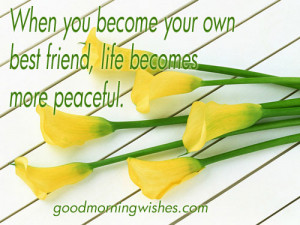 Friendship Quotes : When you become your own best friend, life becomes ...