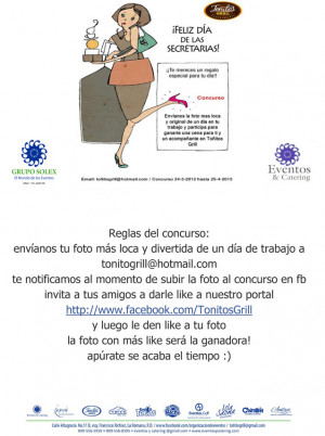 Día de la Secretaria – 26 de Abril 2013: Toñitos Grill ...