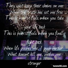 Lyrics from Not Gonna Die -- obsessing over this song! XD