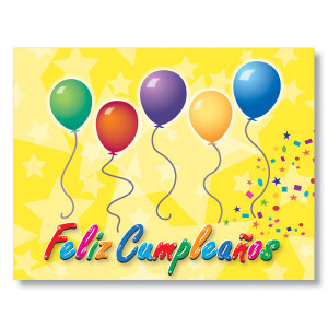 Sensational Birthday Balloons Spanish Birthday Cards