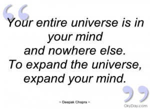your entire universe is in your mind deepak chopra