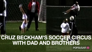 ... around with David and Romeo before Brooklyn's soccer game on Saturday