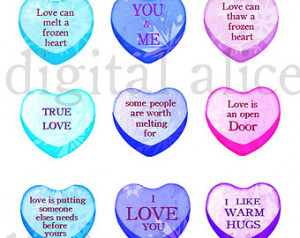 ... Frozen Love Quotes - Fun Printable Candy Valentine Hearts, Valentines