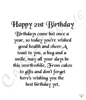 Happy 21st Birthday Wishes Quotes