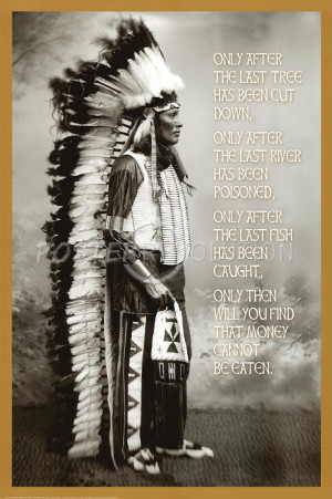 Title: Chief White Cloud (Native American Wisdom) Art Poster Print