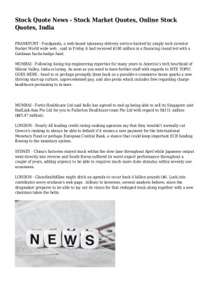 Stock Quote News - Stock Market Quotes, Online Stock Quotes, India