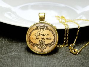 ... Thyself Quote Nosce Te Ipsum Quote Necklace Self Love Jewelry Gift