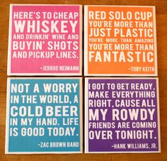 Country Music Lyrics Coasters by LaurenLyz on Etsy, $30.00....think ...