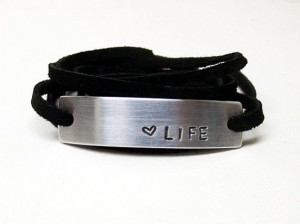 Wrap Bracelet Black Suede Cord Tie Quote Love Life by OhMyMetals, $18 ...