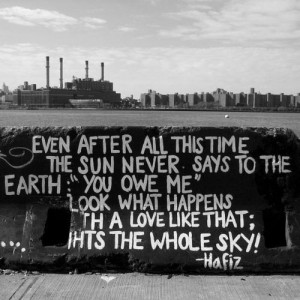 the sun never says to the earth, 