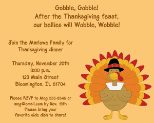 Shop our Store > Gobble Gobble Turkey Thanksgiving Dinner Invitation