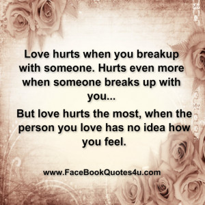 love hurts when you breakup with someone hurts even more when someone ...